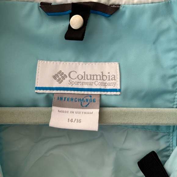 Columbia Girl’s Gray and Teal Patterned Ski Jacket 14/16 - Picture 3 of 8